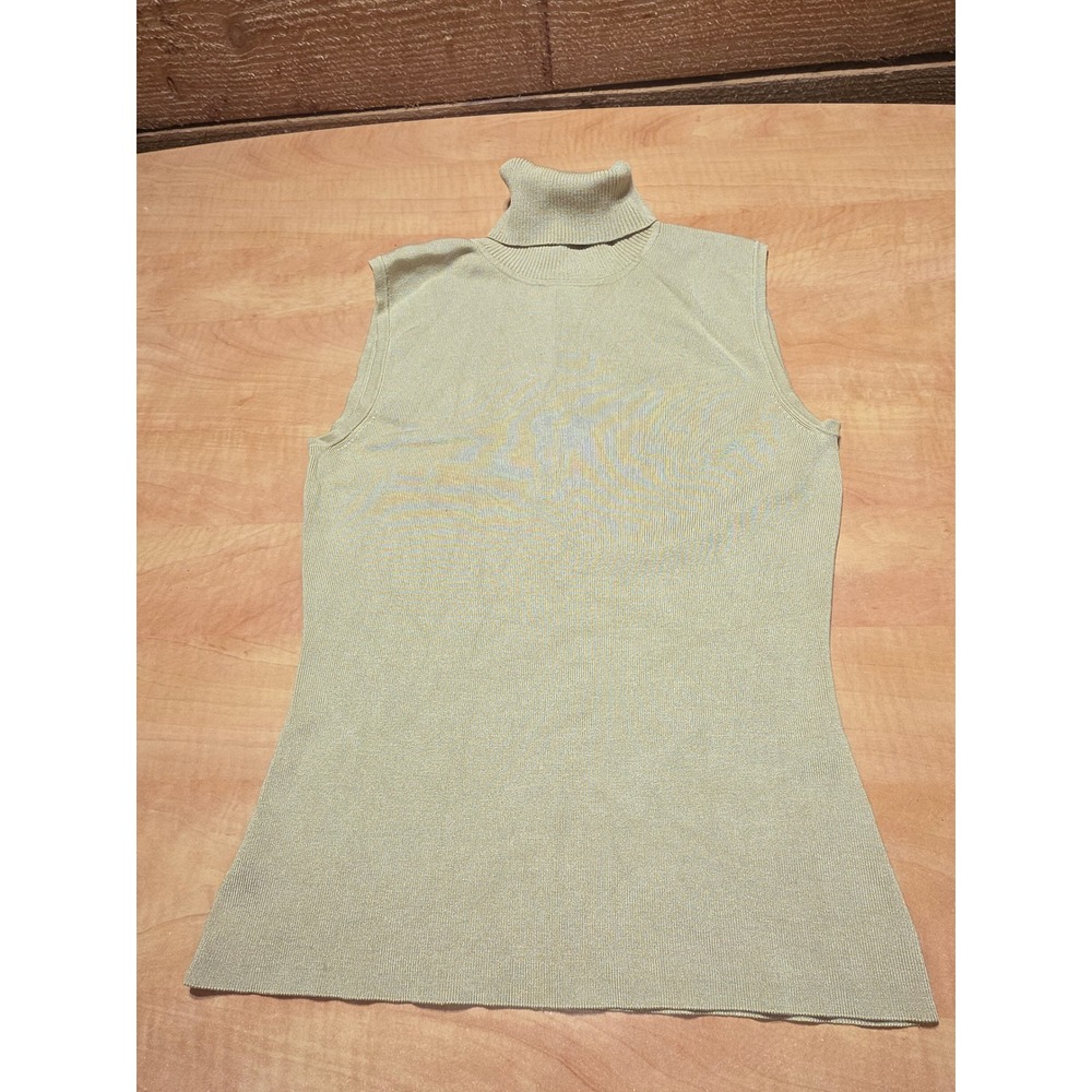 Classiques Entier Silk Blend Sleeveless Turtleneck Sweater Gold XS CL38872MI